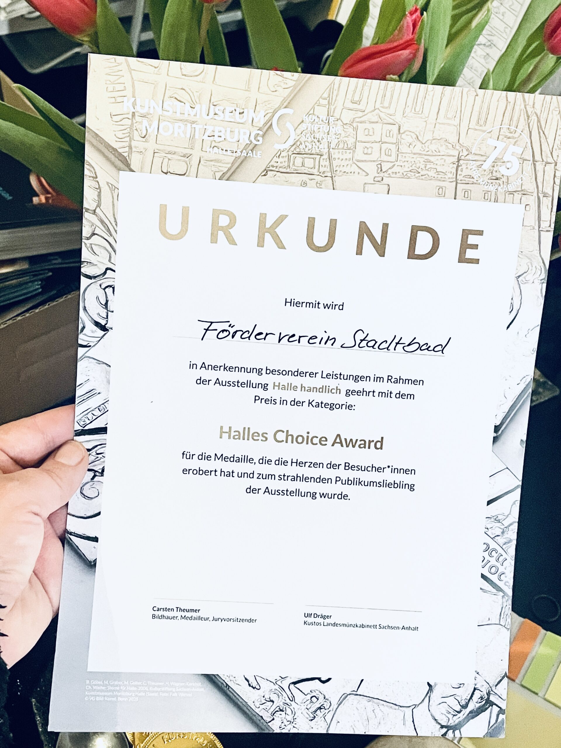 Urkunde des Publikumspreises